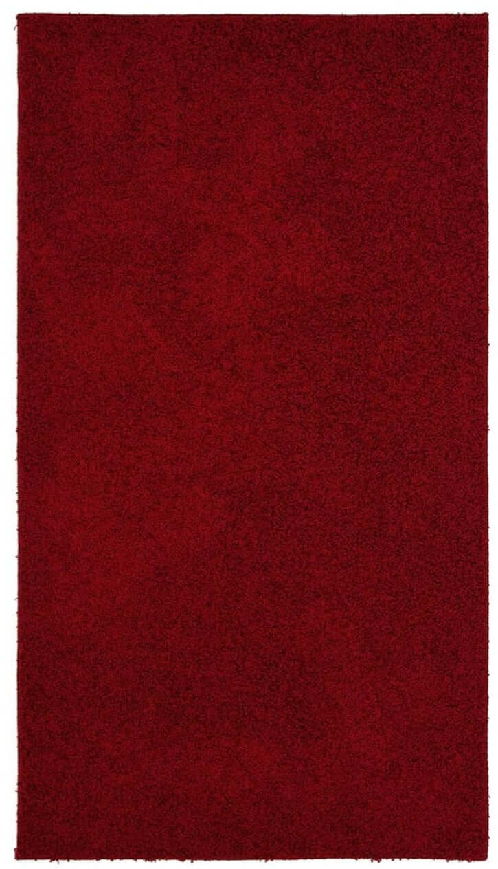 Fiji Maroon Red Washable Solid Shaggy Rug