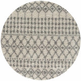 Shaggy Rug Ivory-Grey colours non-shedding, pet-friendly.
