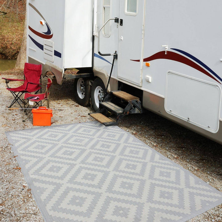 Grey Diamond Design Outdoor Rug for Garden | The Rugs