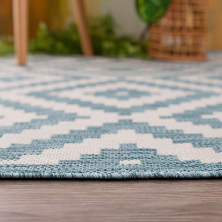 Diamond Design Aqua Outdoor Rug | The Rugs