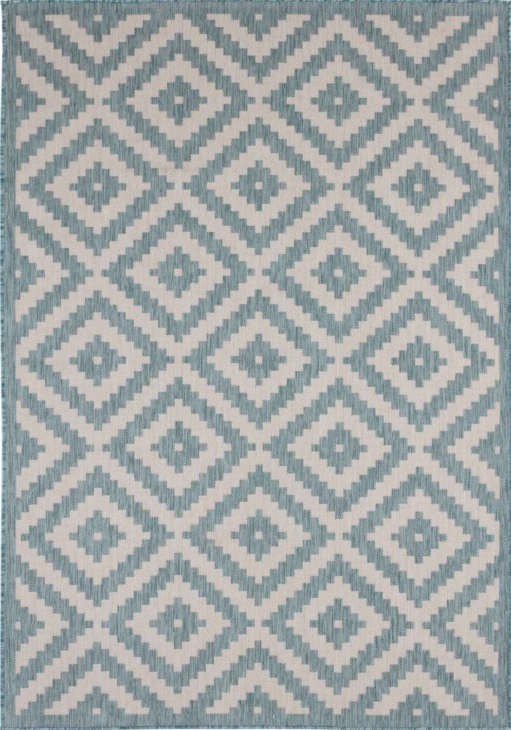 Diamond Design Aqua Outdoor Rug | The Rugs