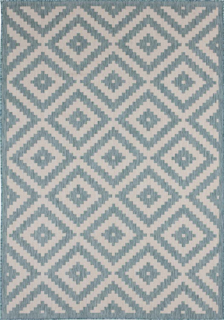 Diamond Design Aqua Outdoor Rug | The Rugs