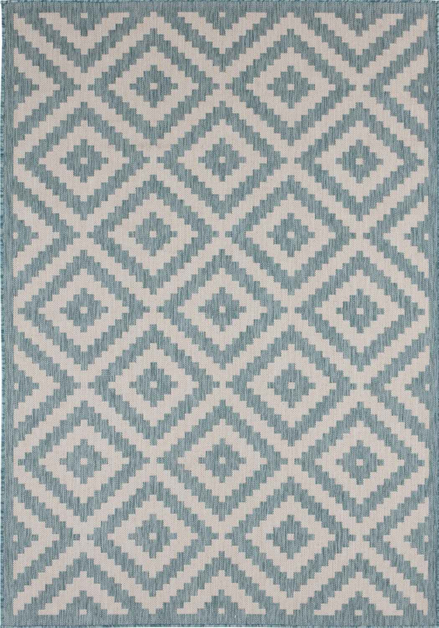 Diamond Design Aqua Outdoor Rug | The Rugs