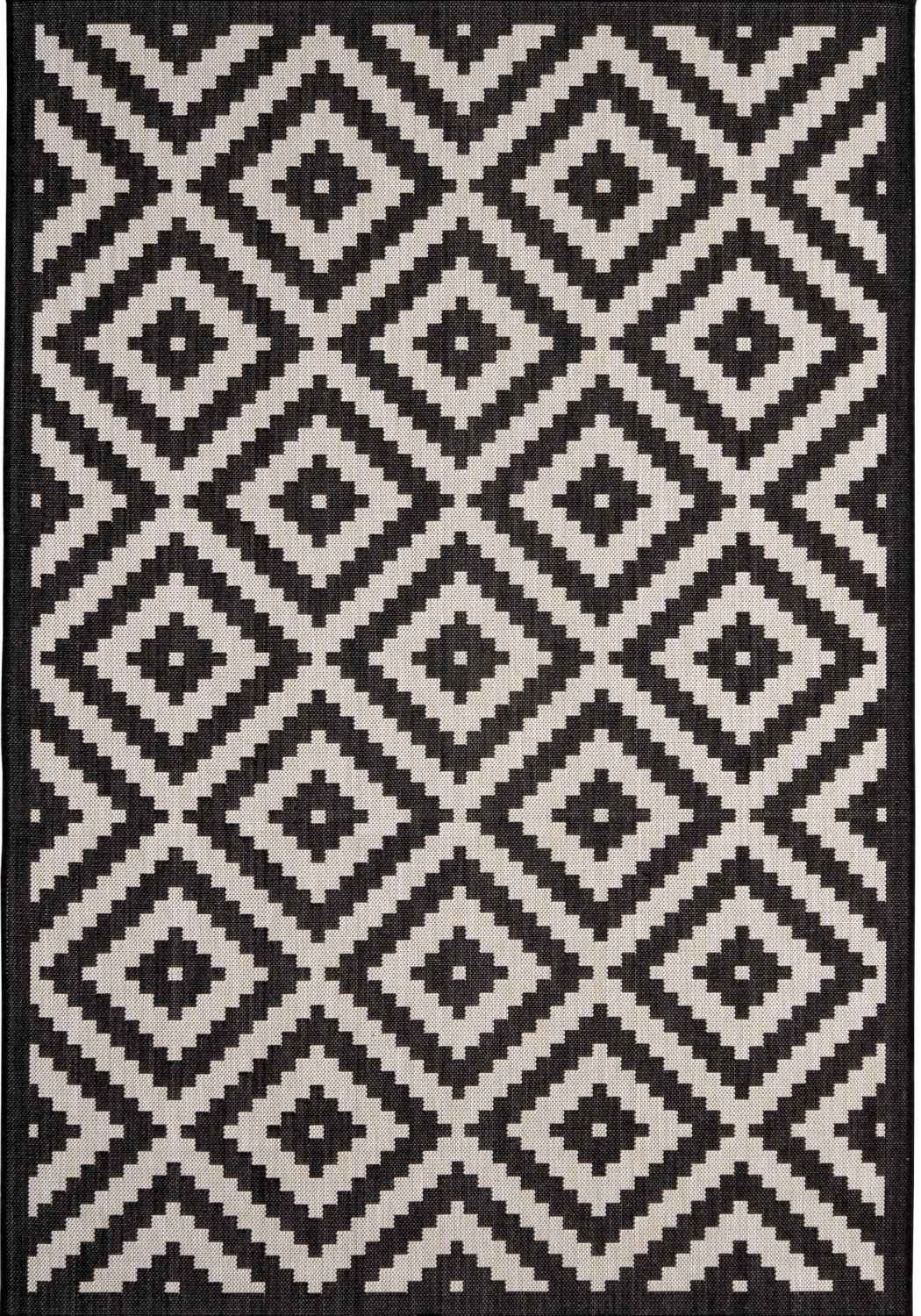 The Rugs Outdoor Rug - Garden / Patio Rugs -Diamond in Black
