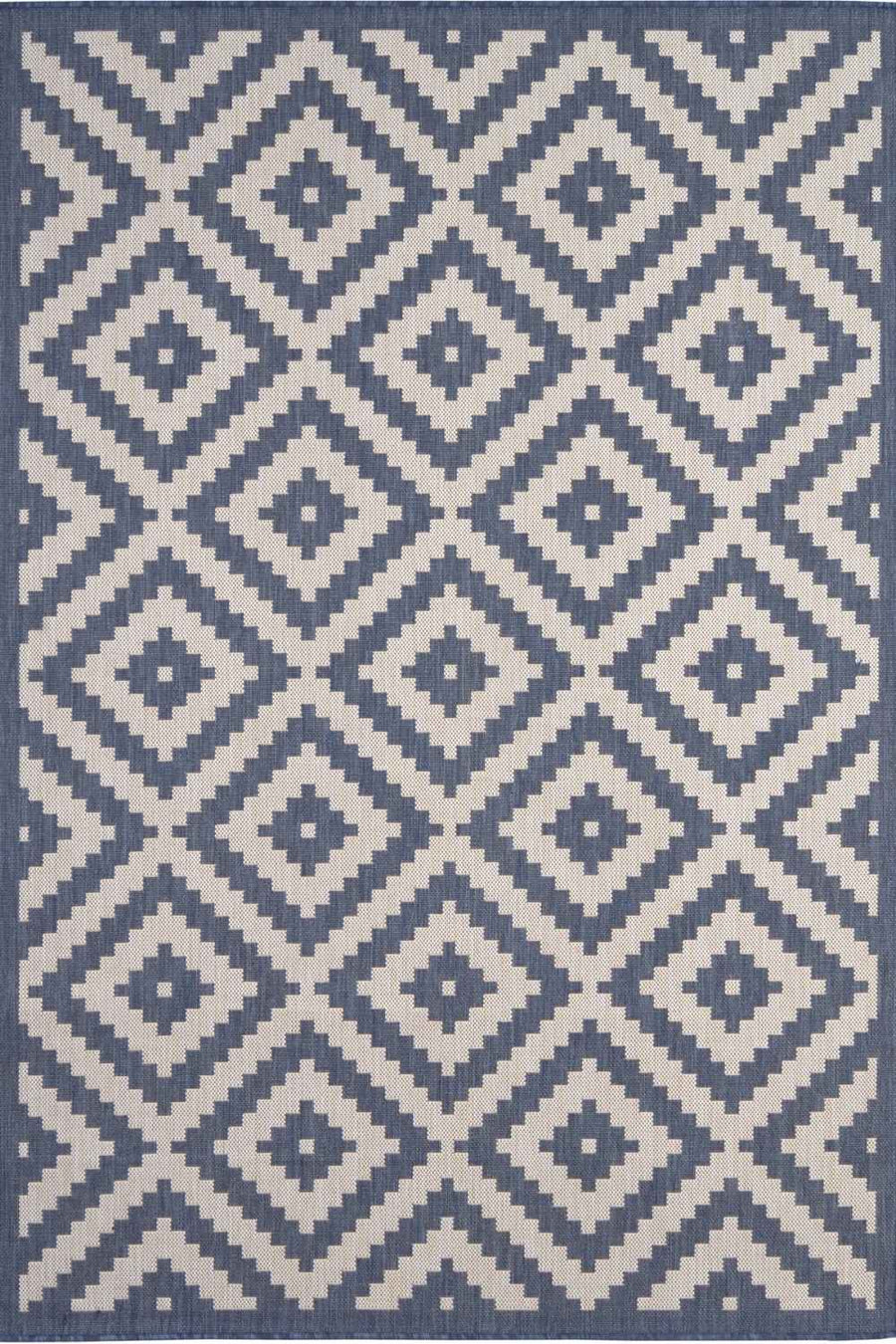 Outdoor Rug Diamond Design Blue and White | The Rugs
