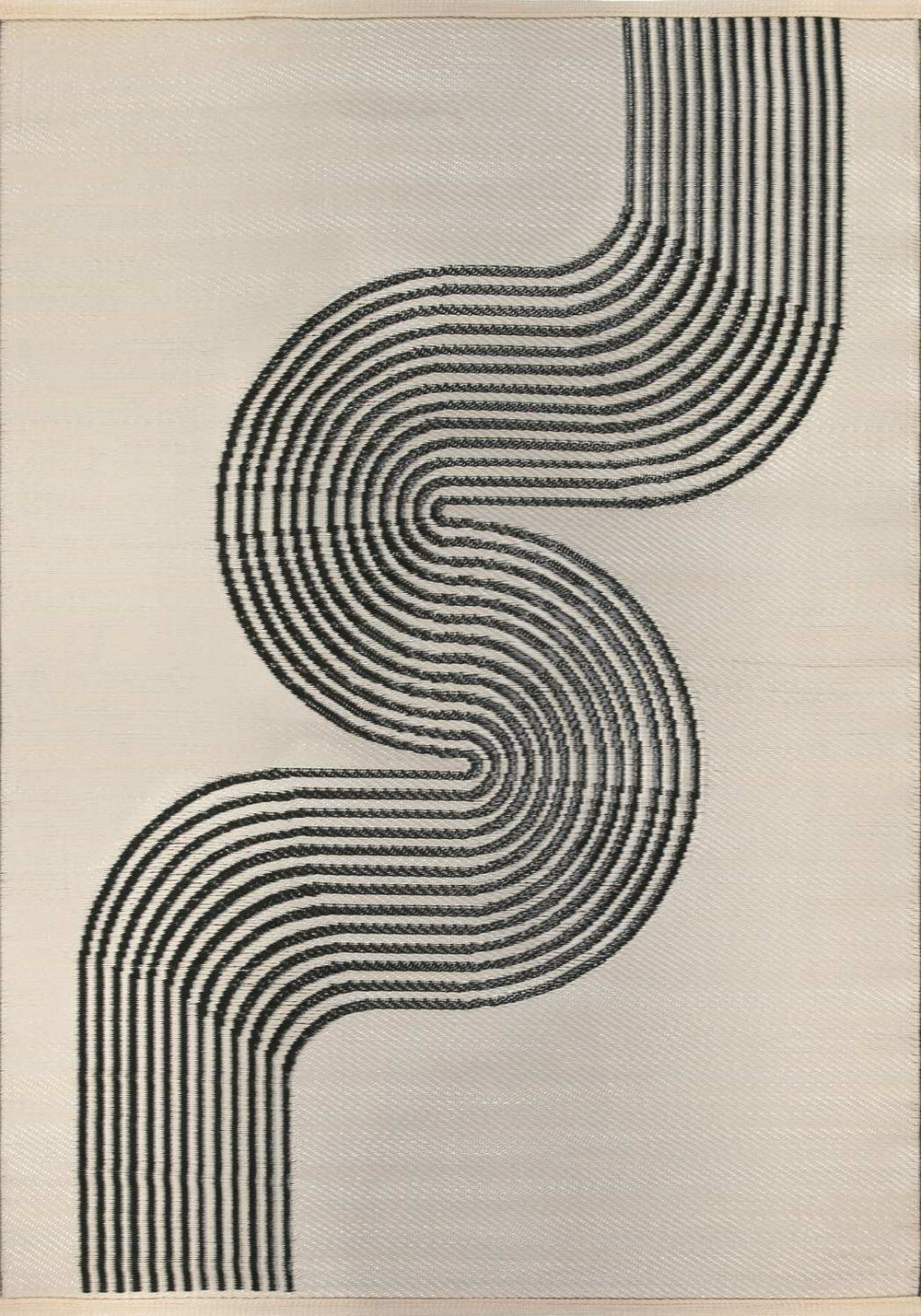 Urban Outdoor Rug Black & Beige | Geometric Design |The Rugs