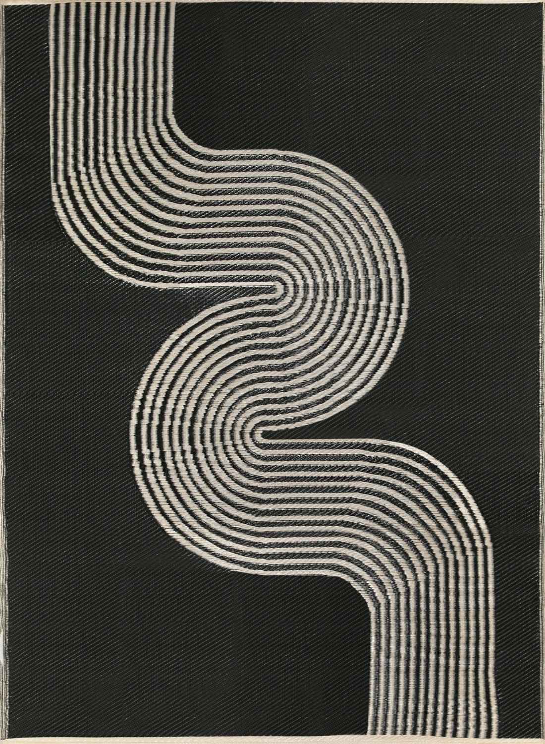 Urban Outdoor Rug Black & Beige | Geometric Design |The Rugs