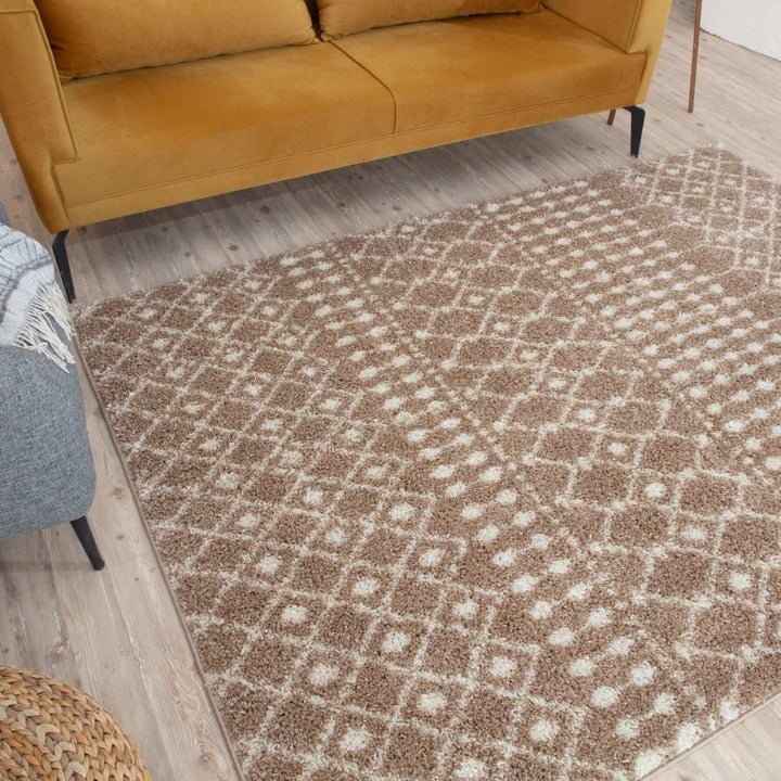 Moroccan-style thick shaggy rug 30 mm pile, non-shedding, pet-friendly, and easy to clean