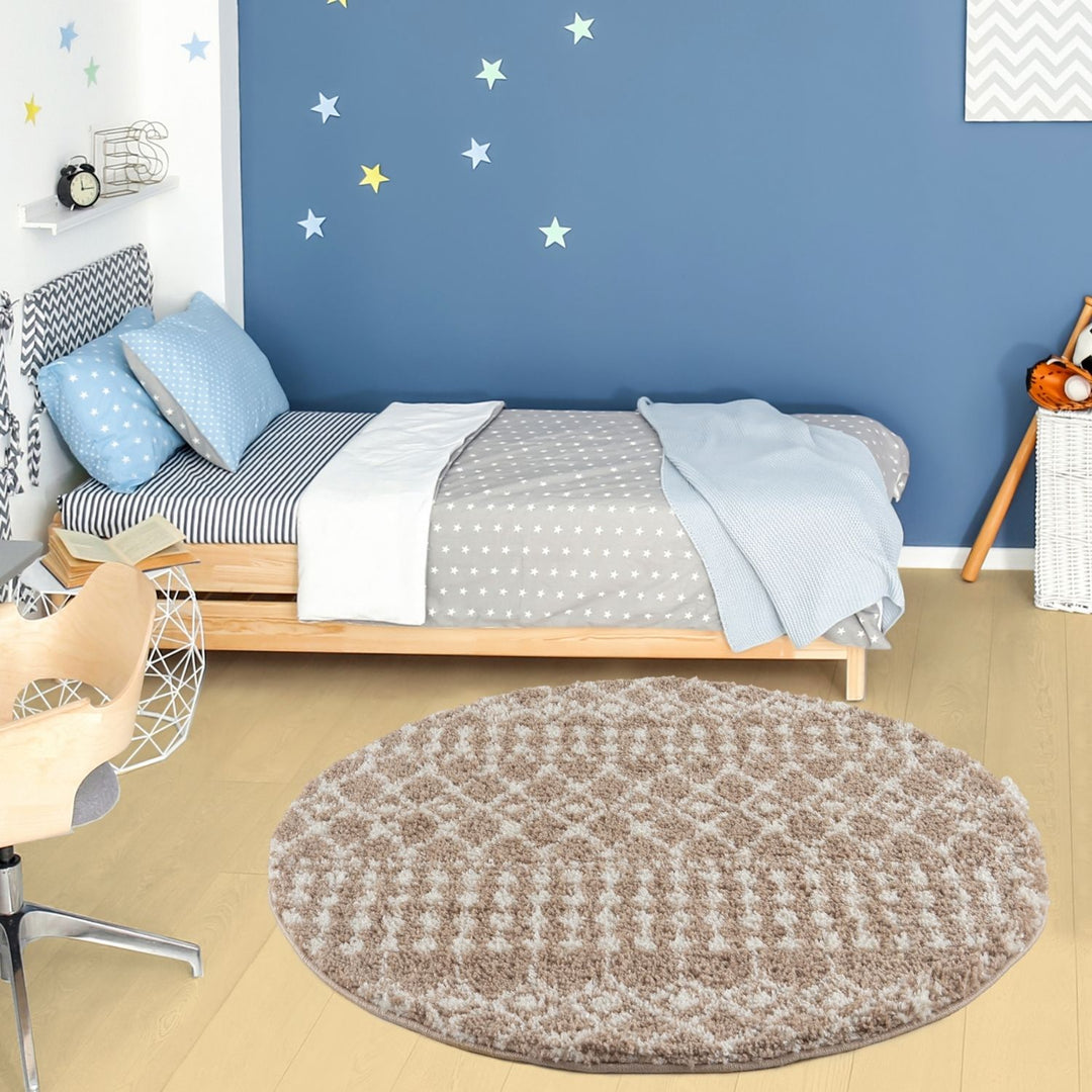 Moroccan-style thick shaggy rug 30 mm pile, non-shedding, pet-friendly, and easy to clean