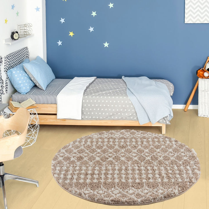 Moroccan-style thick shaggy rug 30 mm pile, non-shedding, pet-friendly, and easy to clean