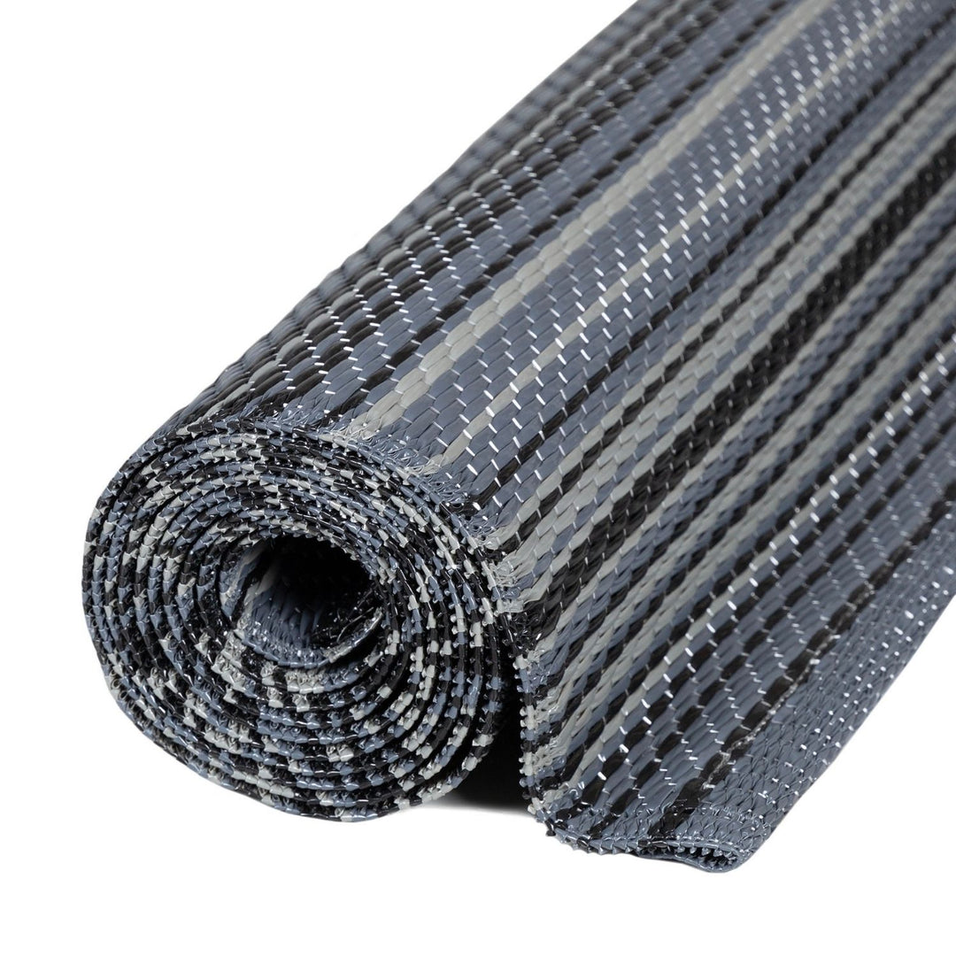 Rainbow Outdoor Rug Dark Grey |Vibrant Patio Decor |The Rugs