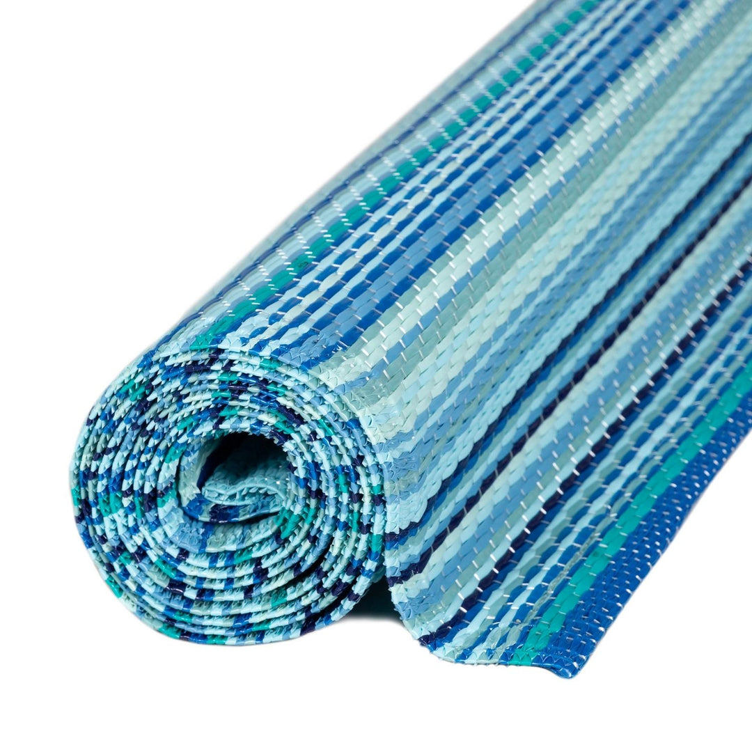Rainbow Outdoor Rug Blue | Vibrant Patio Decor | The Rugs