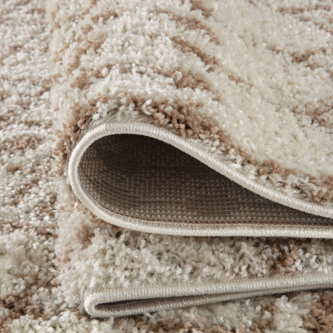 Moroccan shaggy Beige Ivory Rug Thick pile easy to clean