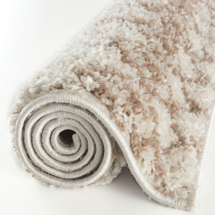 Moroccan shaggy Beige Ivory Rug Thick pile easy to clean