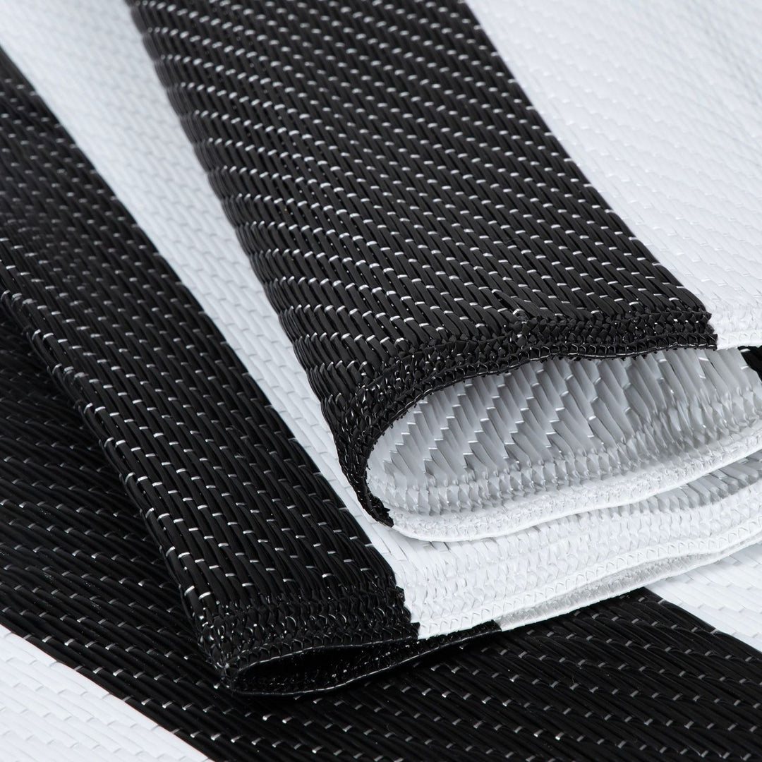 Rainbow Outdoor Rug | Black & White Geometric | The Rugs