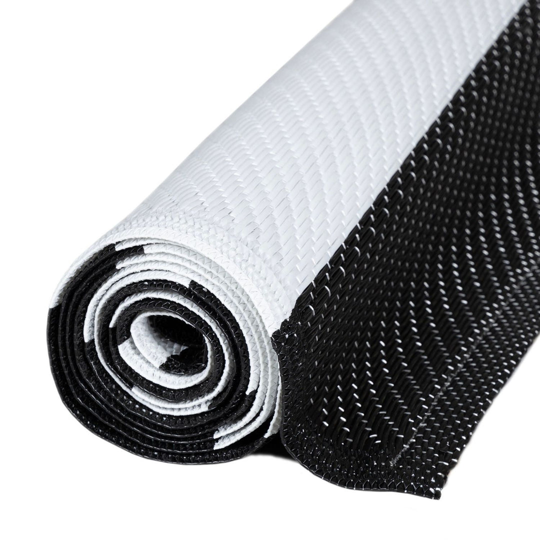 Rainbow Outdoor Rug | Black & White Geometric | The Rugs