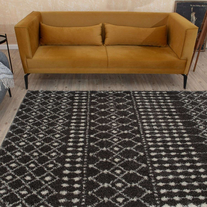Moroccan-style thick shaggy rug non-shedding