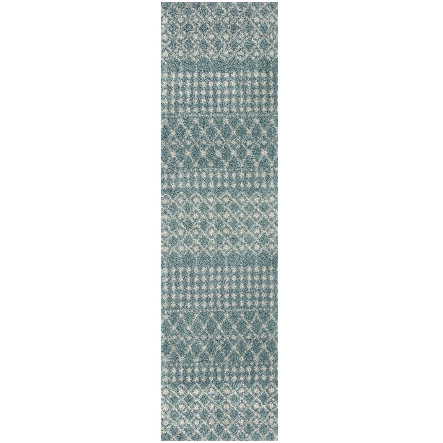 Shaggy blue rug High Quality Elegant Moroccan Pattern
