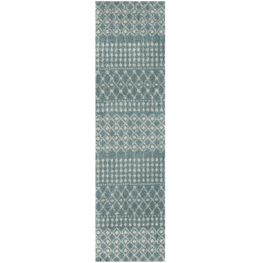 Shaggy blue rug High Quality Elegant Moroccan Pattern