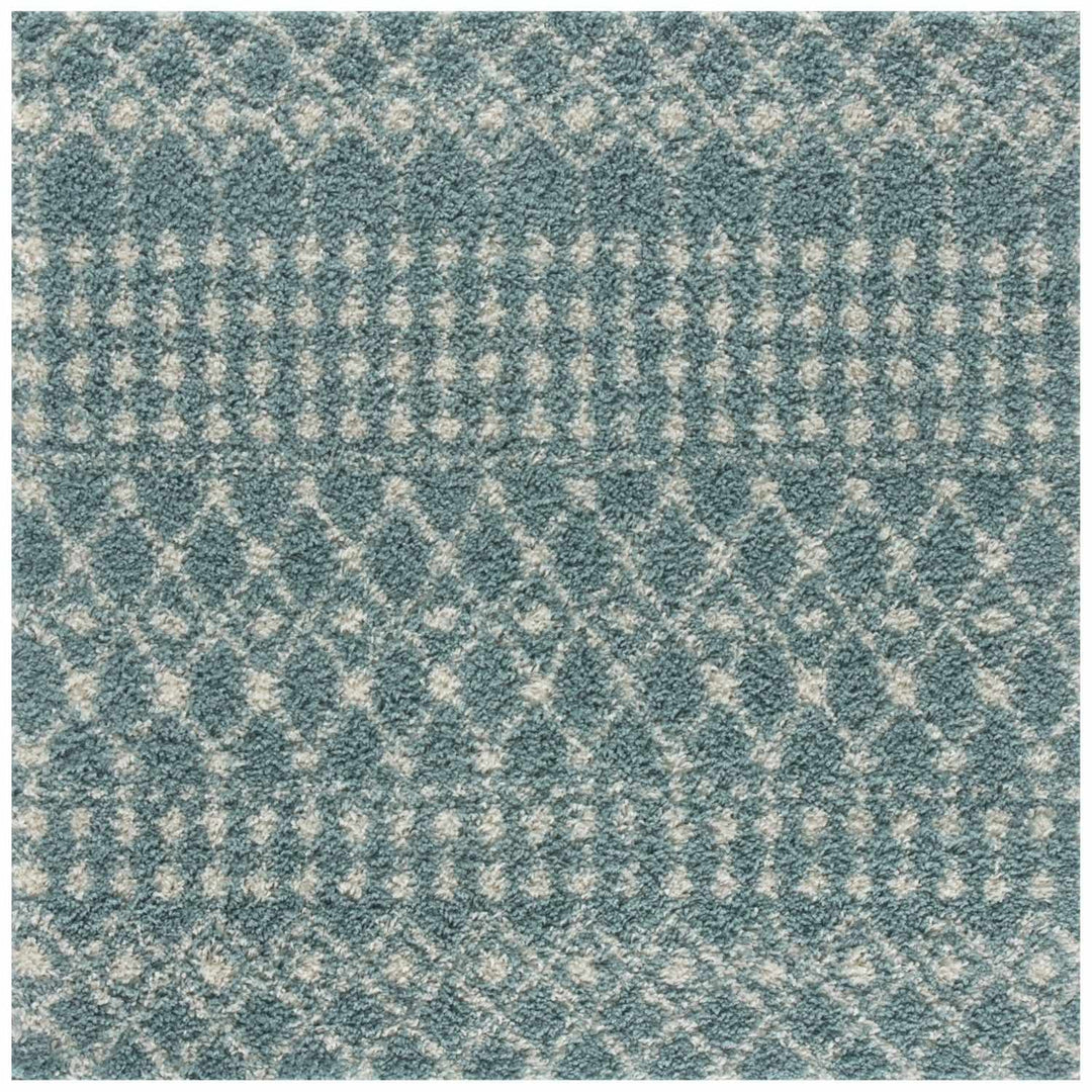 Shaggy blue rug High Quality Elegant Moroccan Pattern