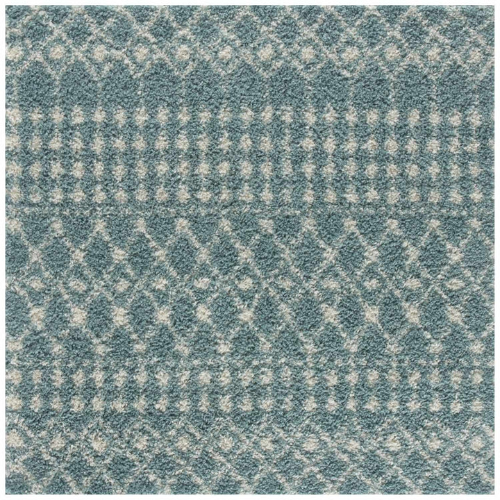 Shaggy blue rug High Quality Elegant Moroccan Pattern