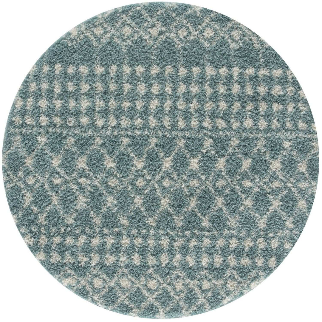 Shaggy blue rug High Quality Elegant Moroccan Pattern