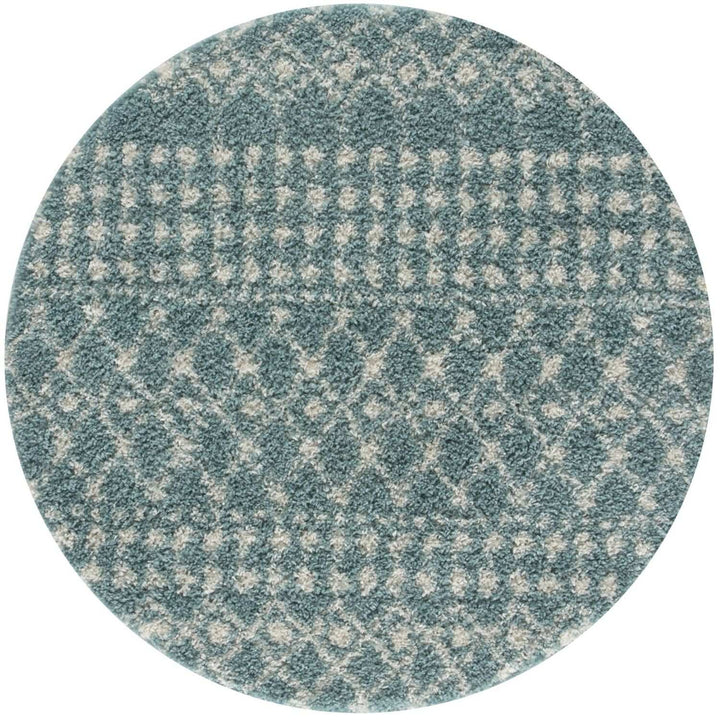 Shaggy blue rug High Quality Elegant Moroccan Pattern