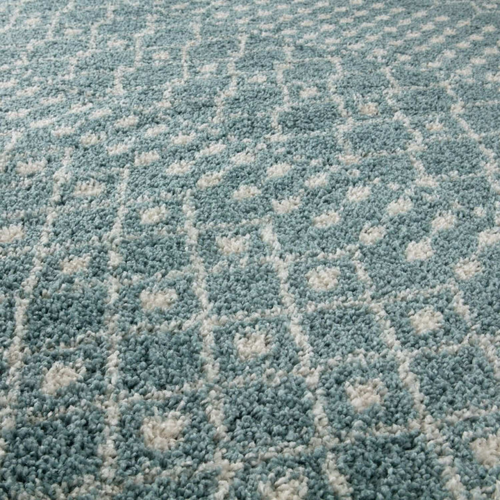 Shaggy blue rug High Quality Elegant Moroccan Pattern
