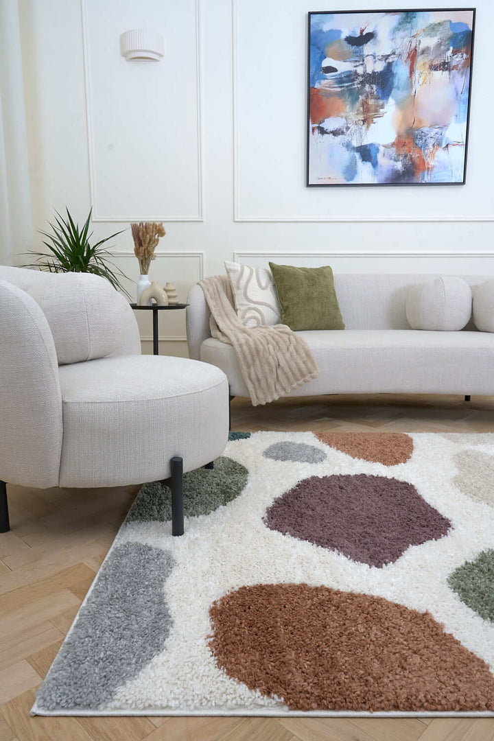 Moodi Shaggy Multicolour, 30 mm thick pile, underfloor heating | THE RUGS