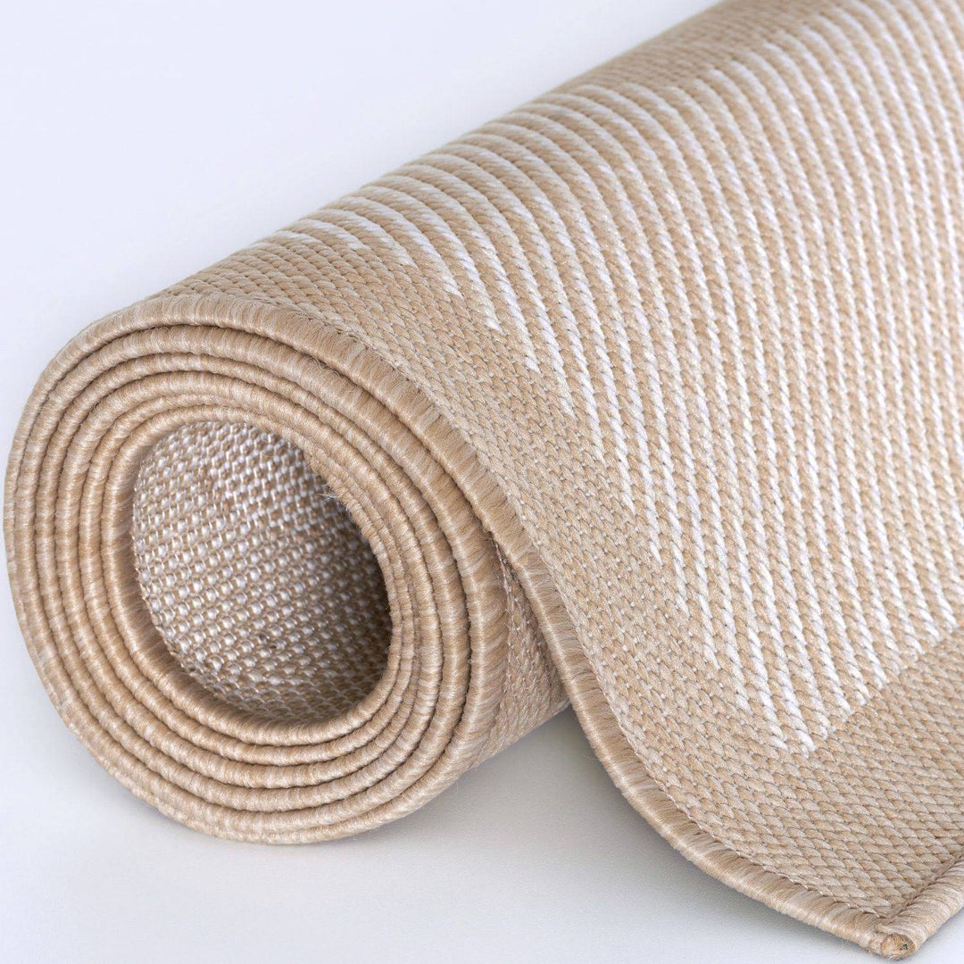 Outdoor Beige Rug easy to clean, weather-proof and UV protected.