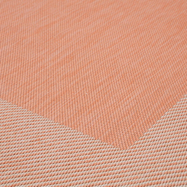 Bordered Design Outdoor Rug for Garden in Orange | The Rugs