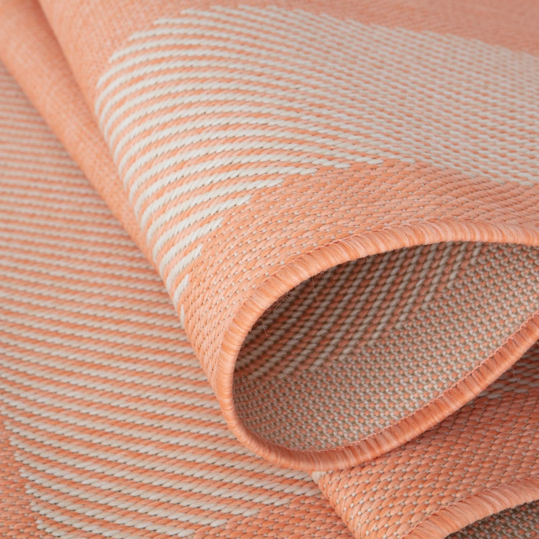 Bordered Design Outdoor Rug for Garden in Orange | The Rugs