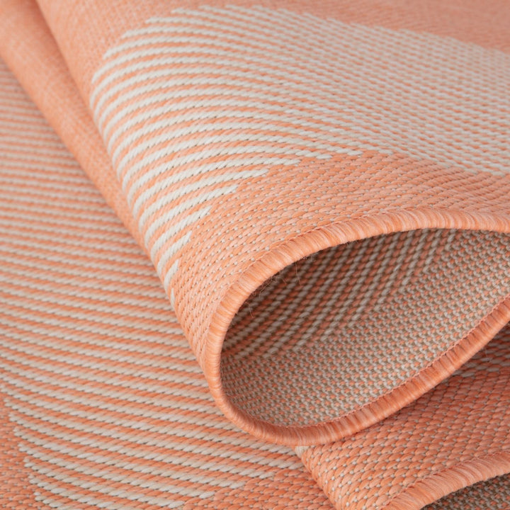 Bordered Design Outdoor Rug for Garden in Orange | The Rugs