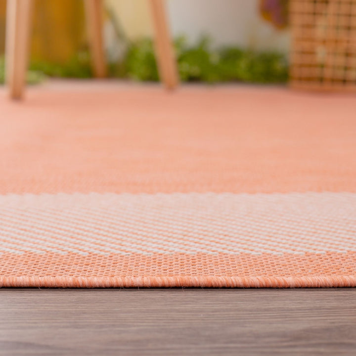 Bordered Design Outdoor Rug for Garden in Orange | The Rugs