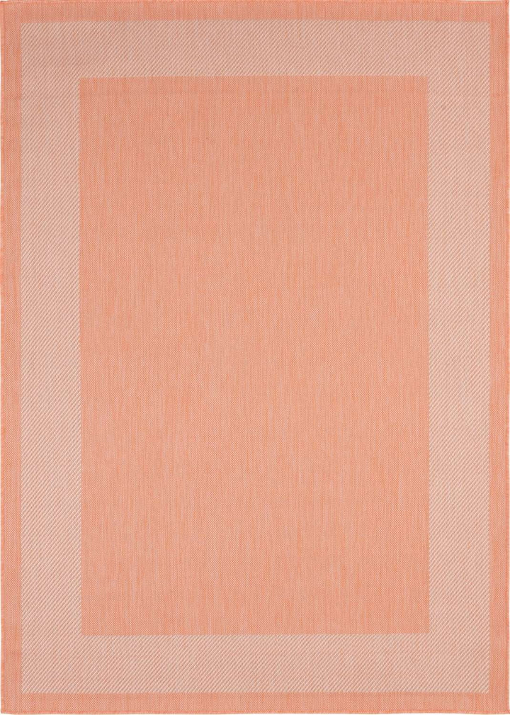 Bordered Design Outdoor Rug for Garden in Orange | The Rugs