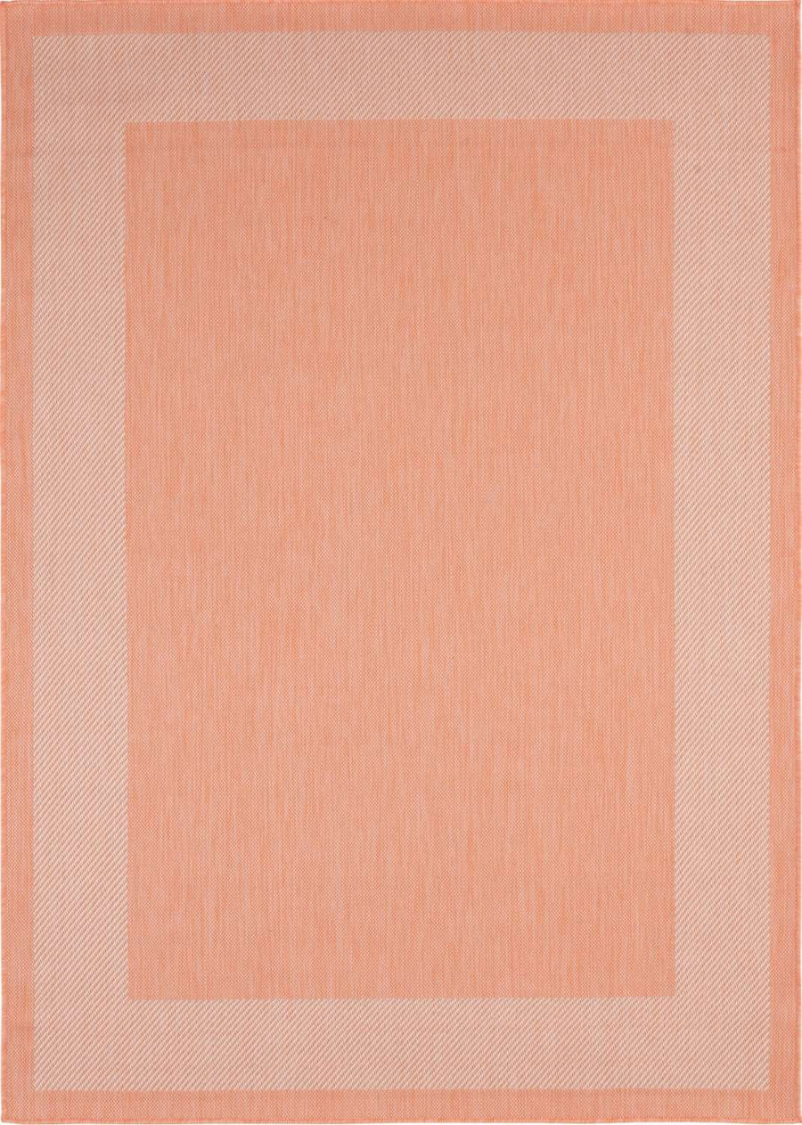 Bordered Design Outdoor Rug for Garden in Orange | The Rugs