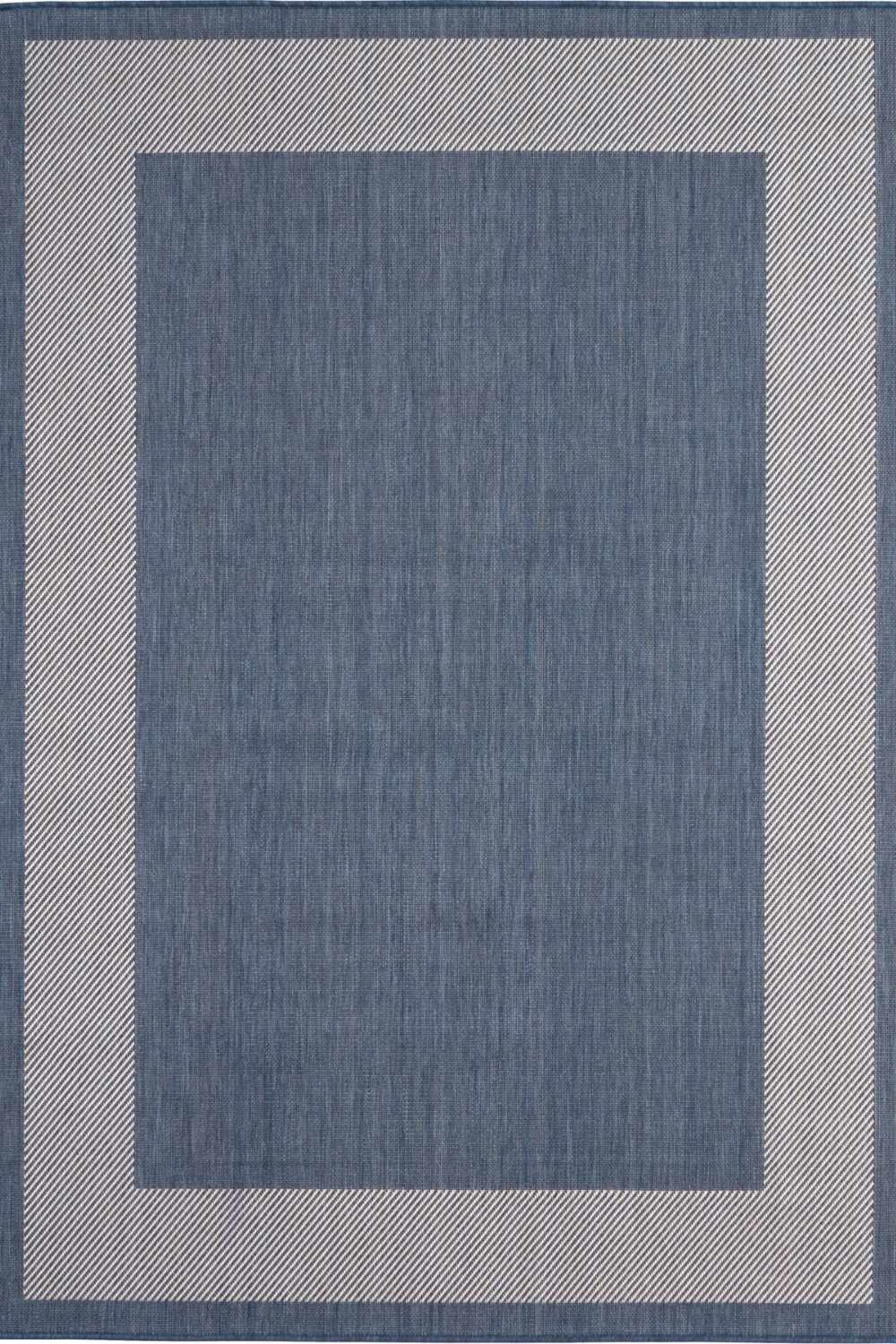 Bordered Design Outdoor Rug for Garden in Blue | The Rugs