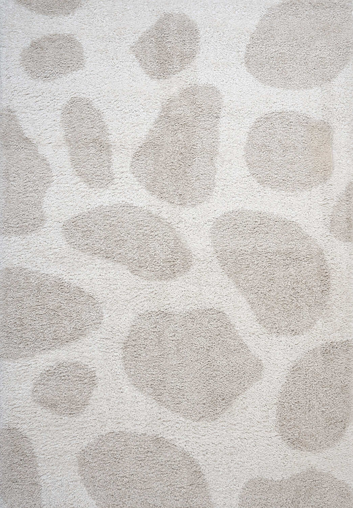 Moodi Shaggy Cream Rug, abstract design, soft underfoot feel | THE RUGS