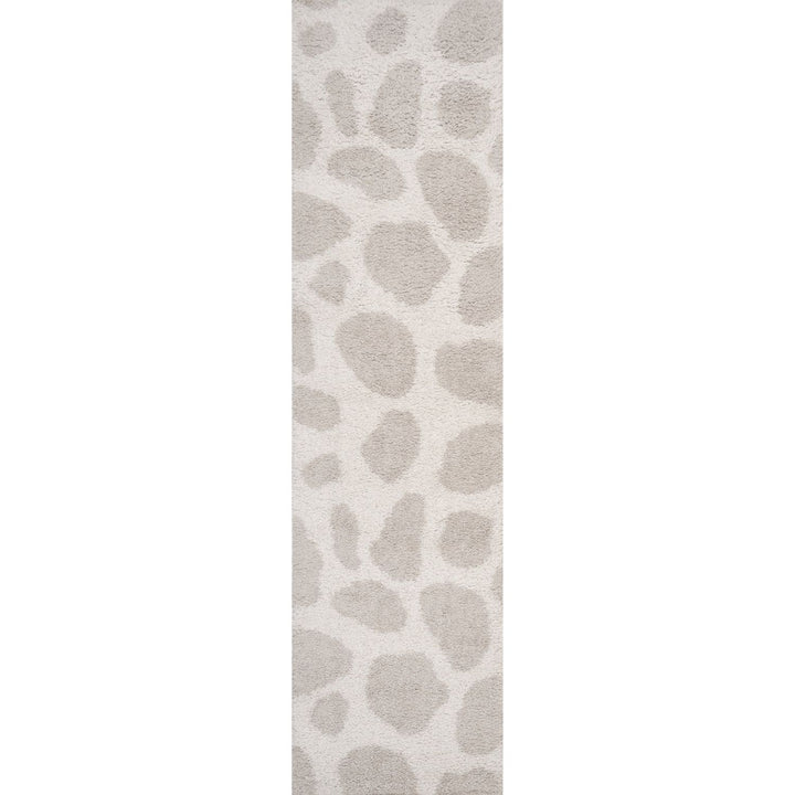 Moodi Shaggy Cream Rug, abstract design, soft underfoot feel | THE RUGS