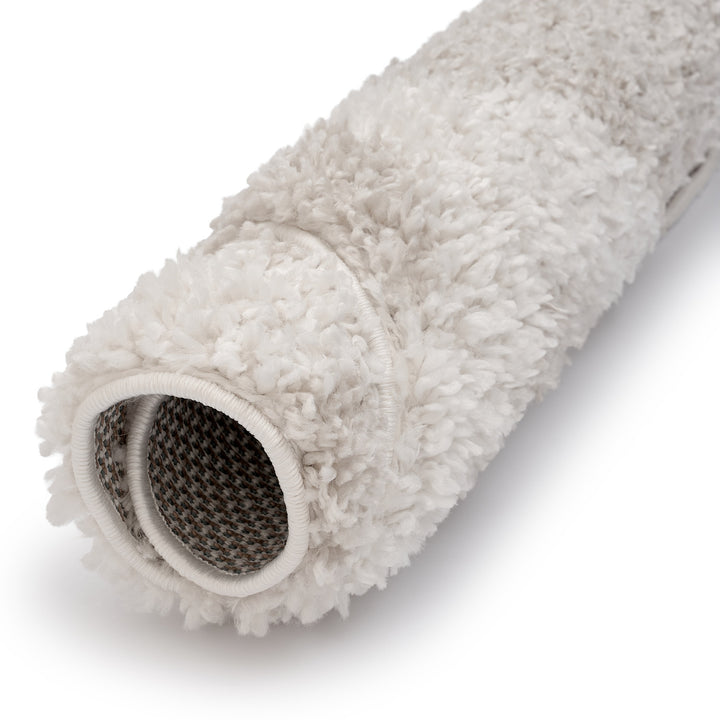 Moodi Shaggy Cream Rug, abstract design, soft underfoot feel | THE RUGS