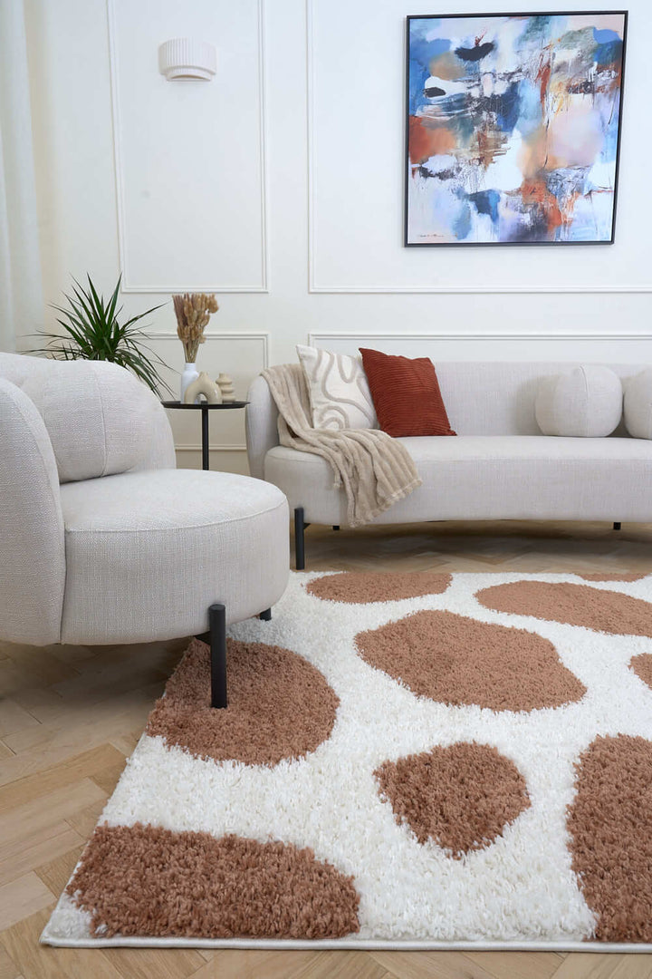 Moodi Shaggy Brown Froth Rug