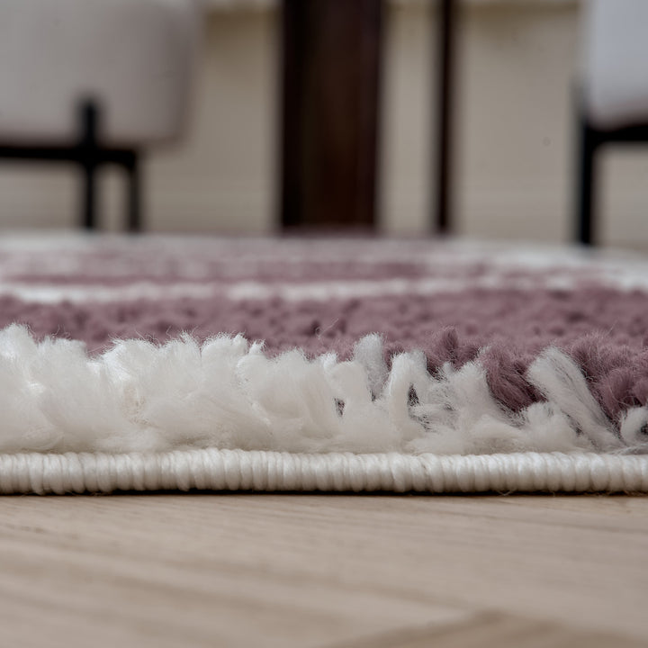 Moodi Shaggy Purple rug, underfloor heating, abstract design | THE RUGS