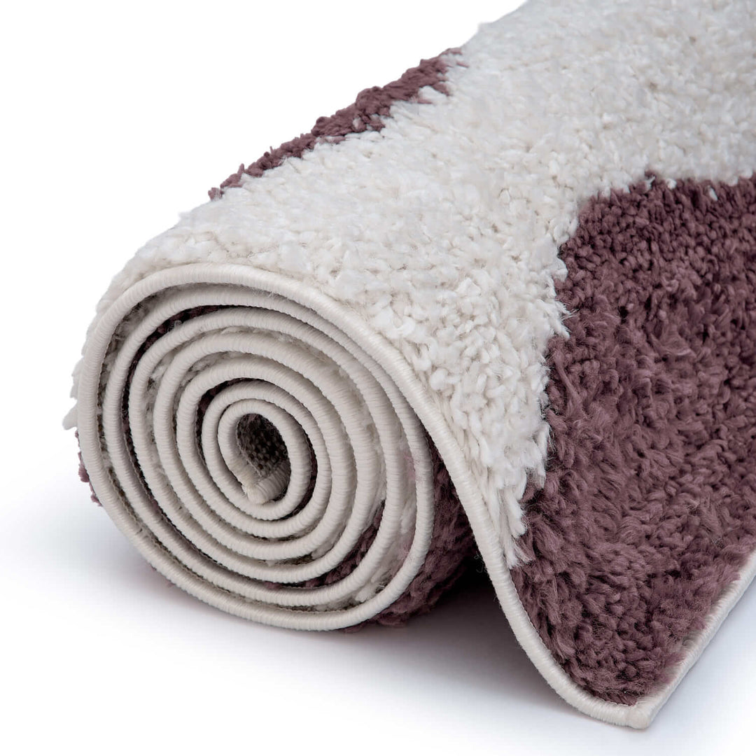 Moodi Shaggy Purple rug, underfloor heating, abstract design | THE RUGS