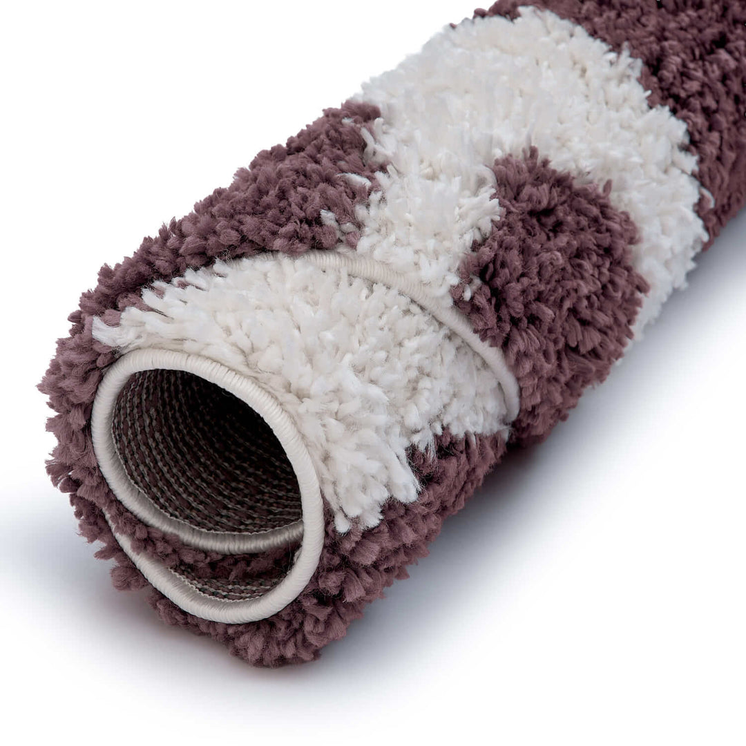 Moodi Shaggy Purple rug, underfloor heating, abstract design | THE RUGS