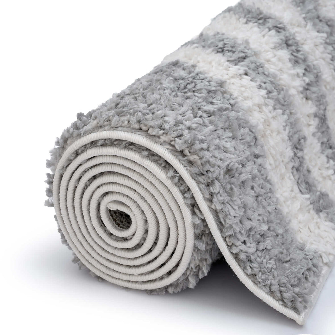 Moodi Shaggy Grey Rug, scandinavian design, underfloor heating | THE RUGS