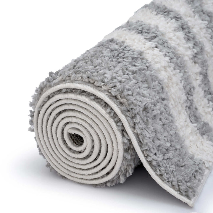 Moodi Shaggy Grey Rug, scandinavian design, underfloor heating | THE RUGS