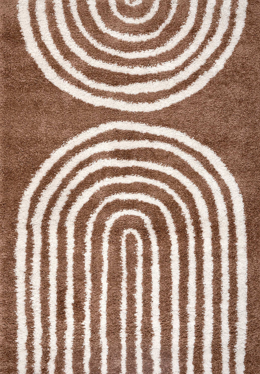 Moodi Shaggy Brown Rug, 30 mm soft durable pile, underfloor heating | THE RUGS