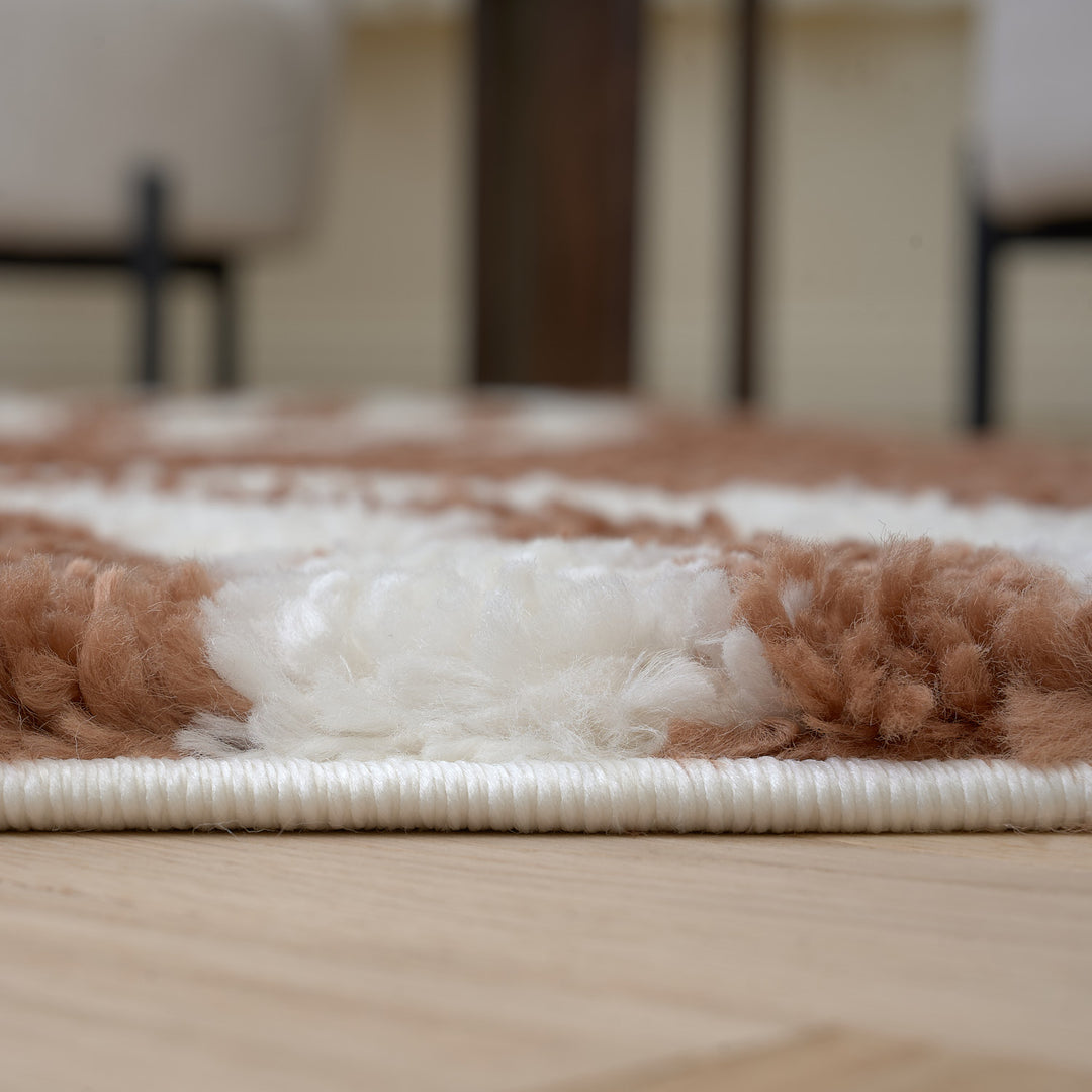 Moodi Shaggy Brown Rug, 30 mm soft durable pile, underfloor heating | THE RUGS