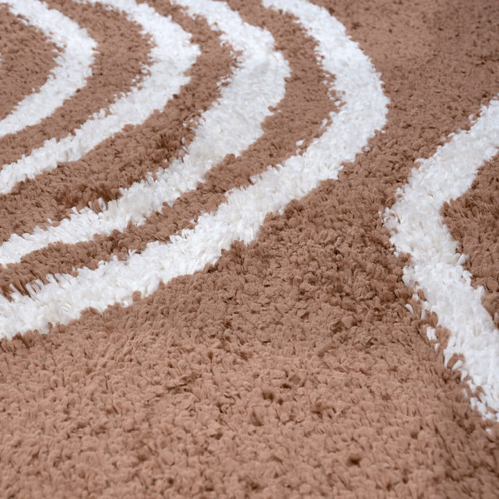 Moodi Shaggy Brown Rug, 30 mm soft durable pile, underfloor heating | THE RUGS