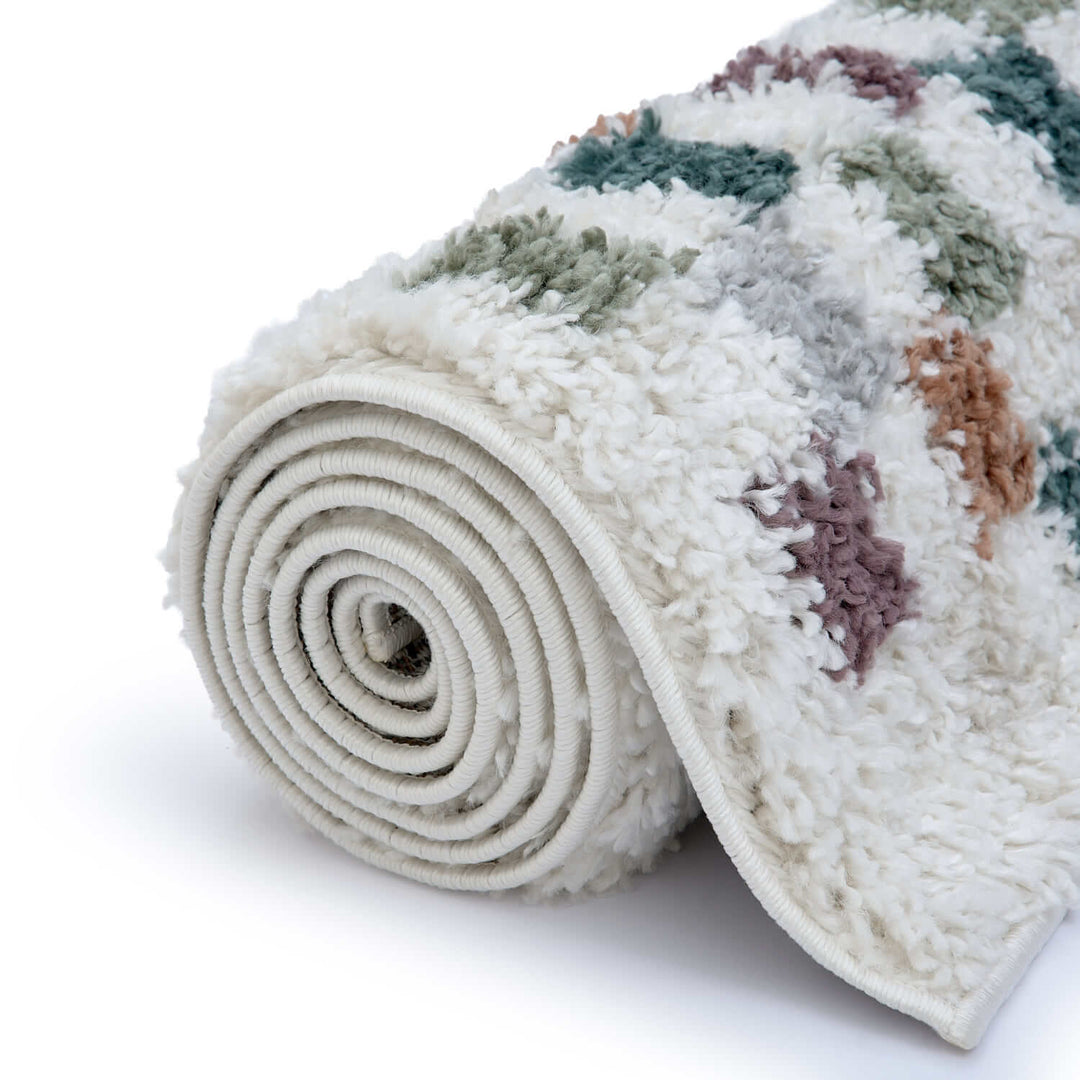 Moodi Shaggy Multicolour Rug, tartan design, high & fluffy pile | THE RUGS